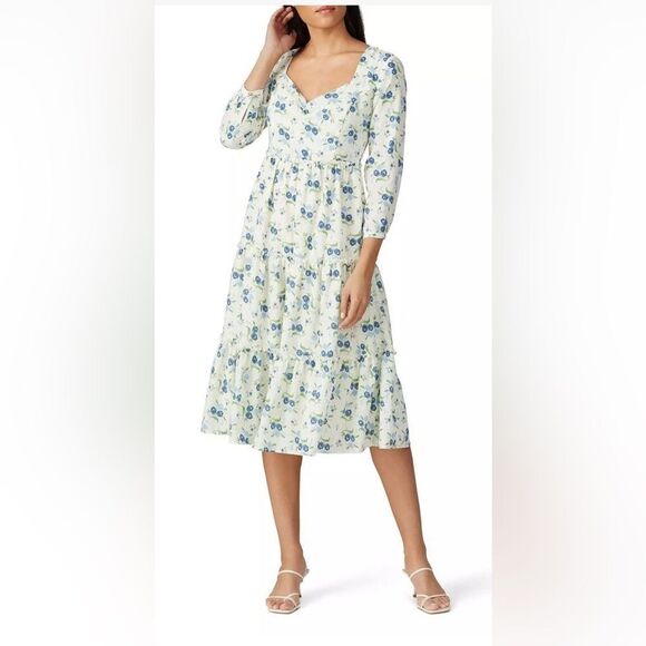 Sweet Baby Jamie Floral Midi Dress Size Medium - Picture 1 of 6